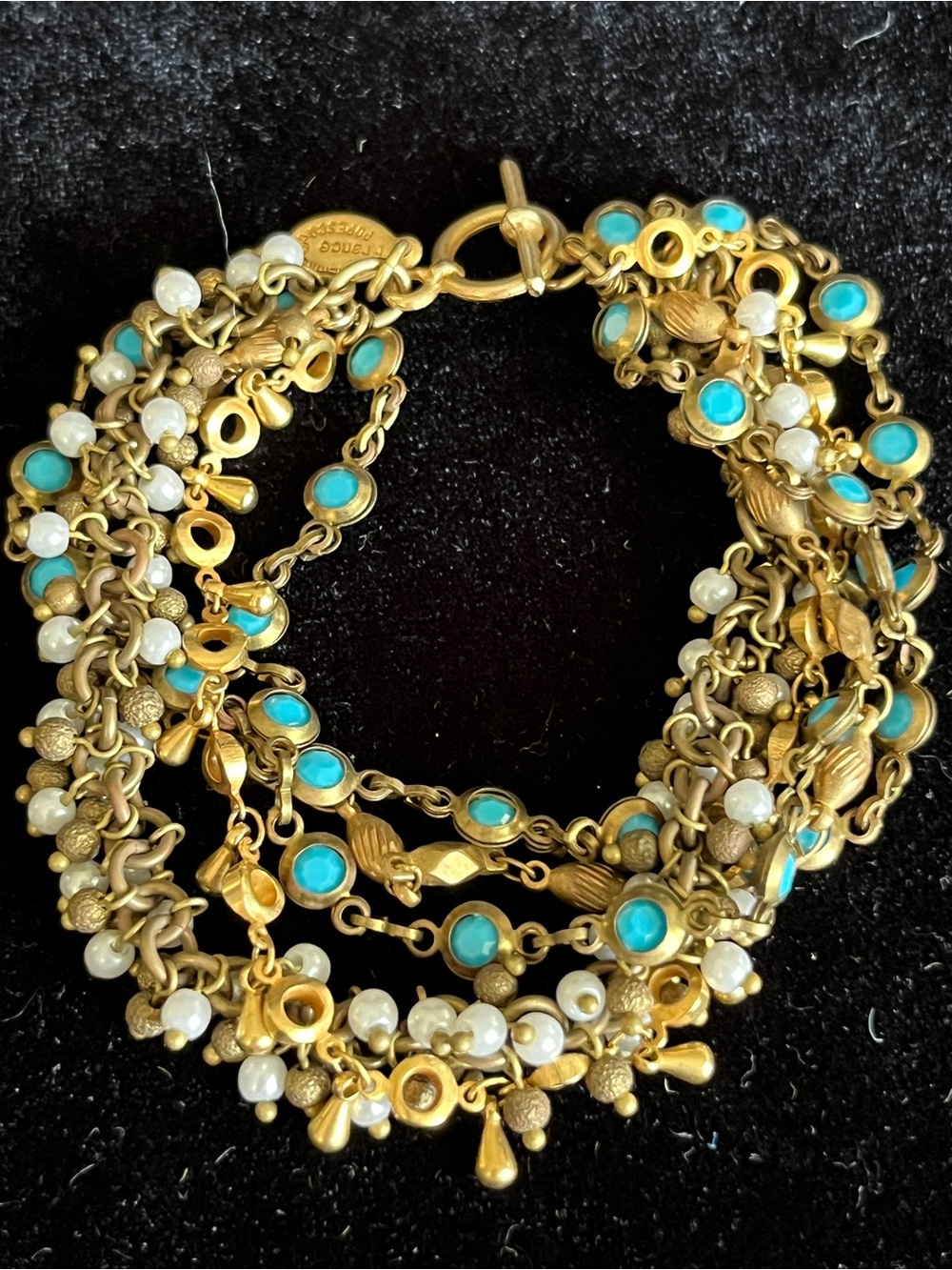 Catherine Popesco La Vie Parisienne Faux Turquoise Pearl ChaCha Bracelet